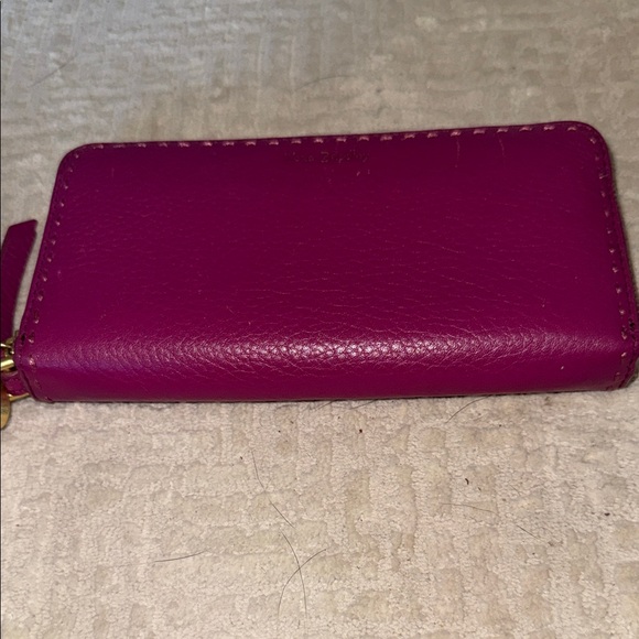 VERA BRADLEY  Magenta Wristlet real leather - Picture 2 of 5